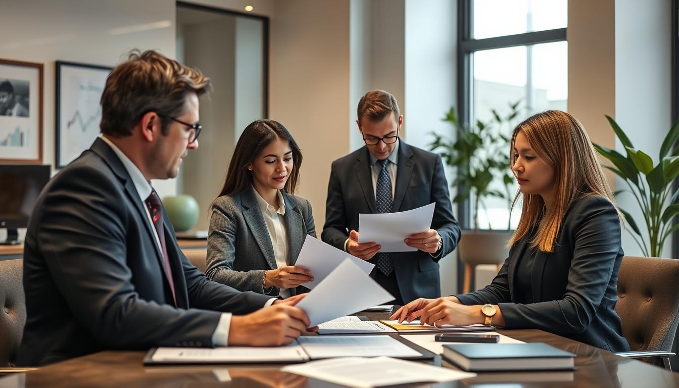 Family reviewing legal documents